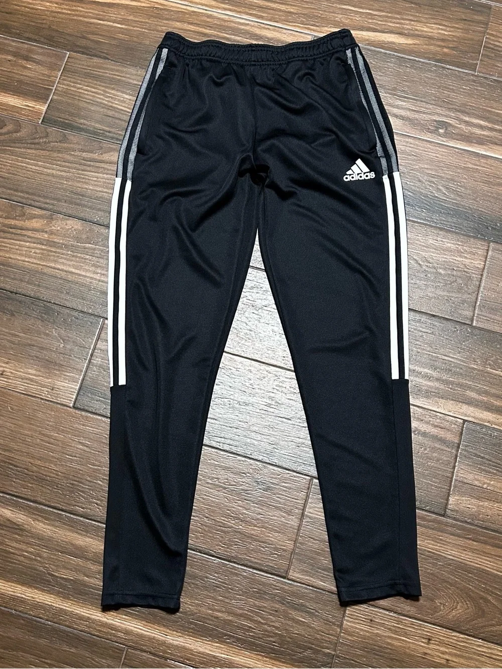Adidas Men’s Tiro Jogger Pants Medium Black White Zippers‎ Sweatpants